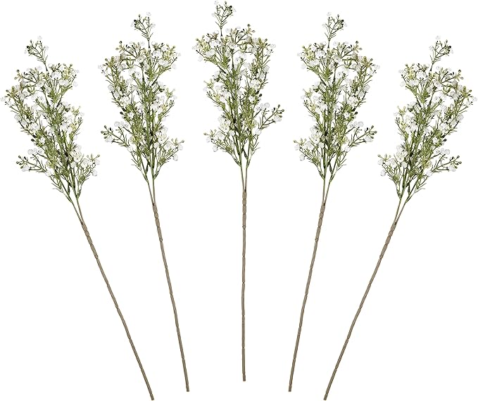 Ginger Ray 5 x White Gypsophila Artificial Foliage Stem Wedding Flowers