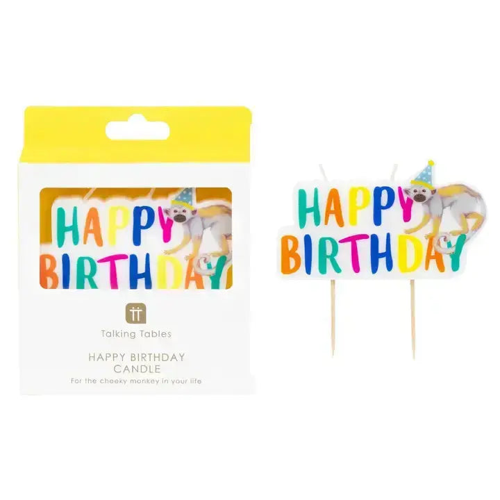 Safari Animal Happy Birthday Candle Talking Tables EU
