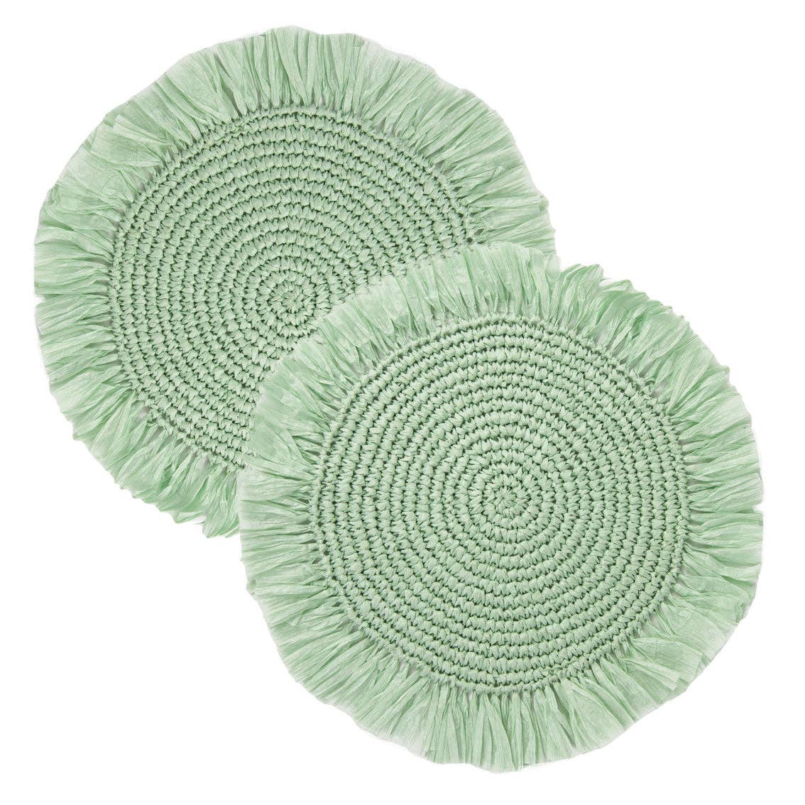 Sage Green Raffia Placemats for Table| 2 Pack| Summer | Talking Tables EU