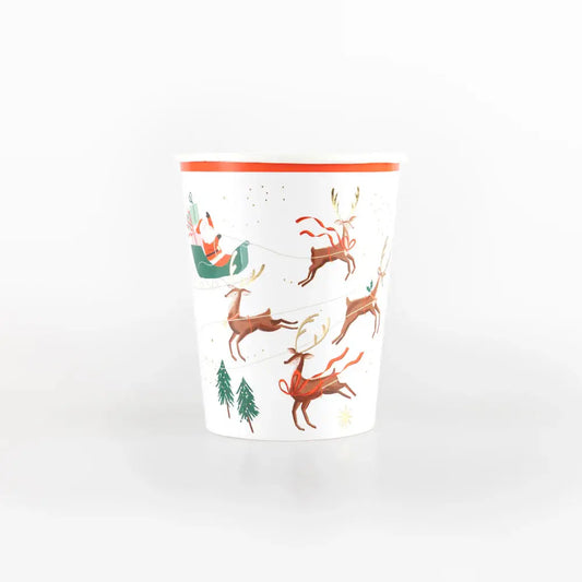 Santa, sleigh and reindeer cups Meri Meri