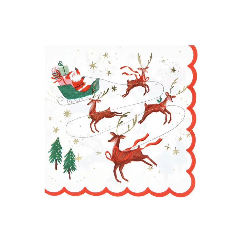 Santa, sleigh and reindeer napkins L Meri Meri