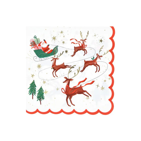 Santa, sleigh and reindeer napkins L Meri Meri