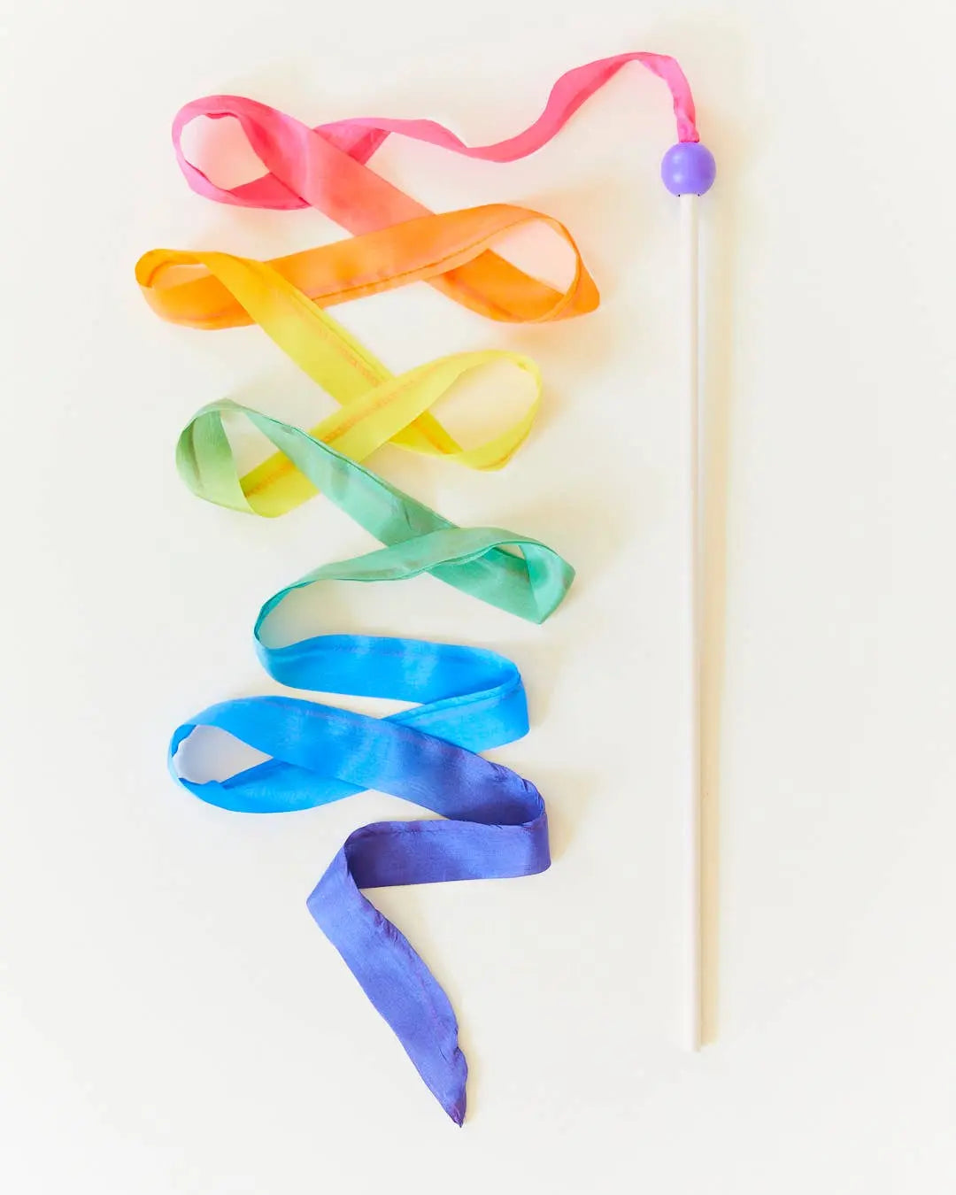 Sarah’s Silks - Rainbow Silk & Wood Streamer - Wand for Pretend Play Sarah’s Silks