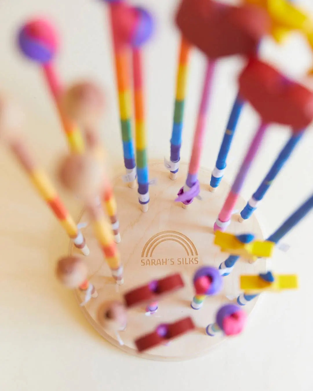 Sarah’s Silks - Rainbow Silk & Wood Streamer - Wand for Pretend Play Sarah’s Silks