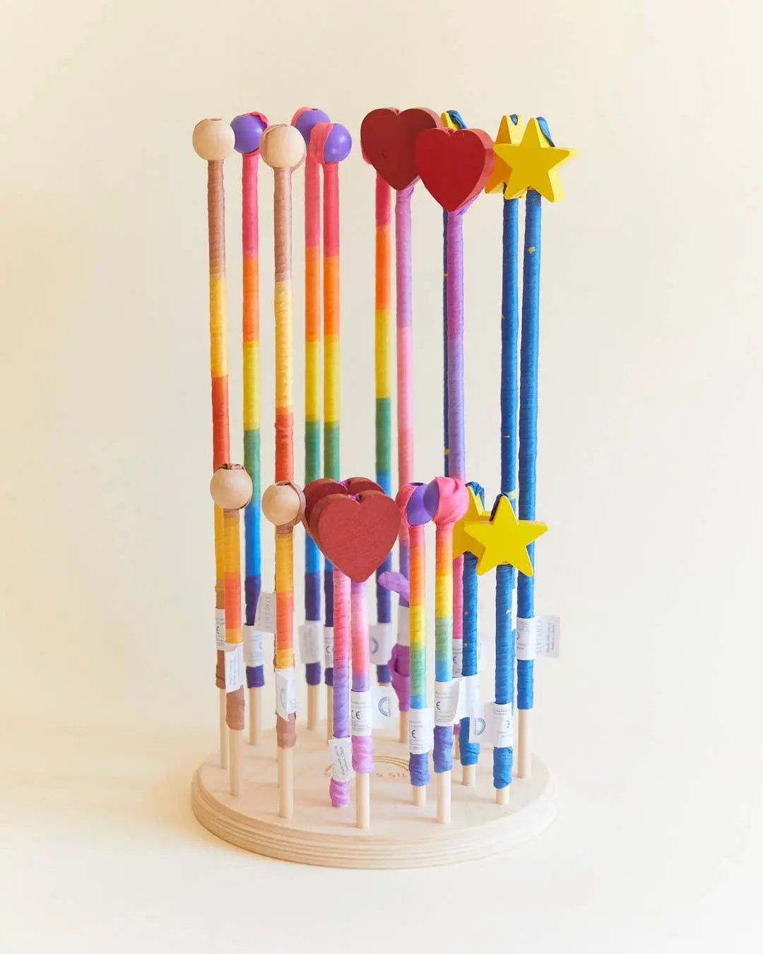 Sarah’s Silks - Rainbow Silk & Wood Streamer - Wand for Pretend Play Sarah’s Silks