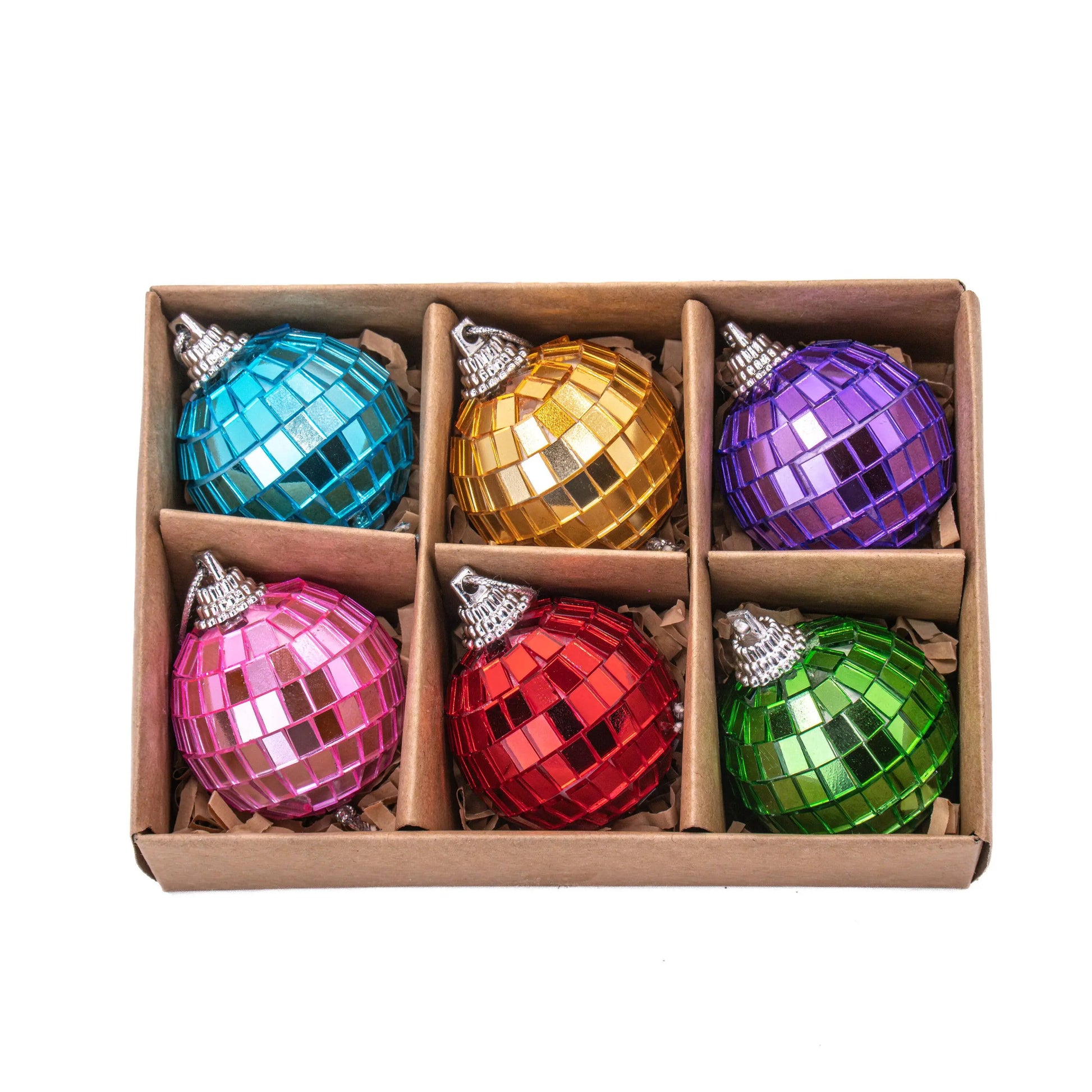 Sass & Belle Europe - Multicoloured Mirror Ball Bauble - Set of 6 Sass & Belle Europe