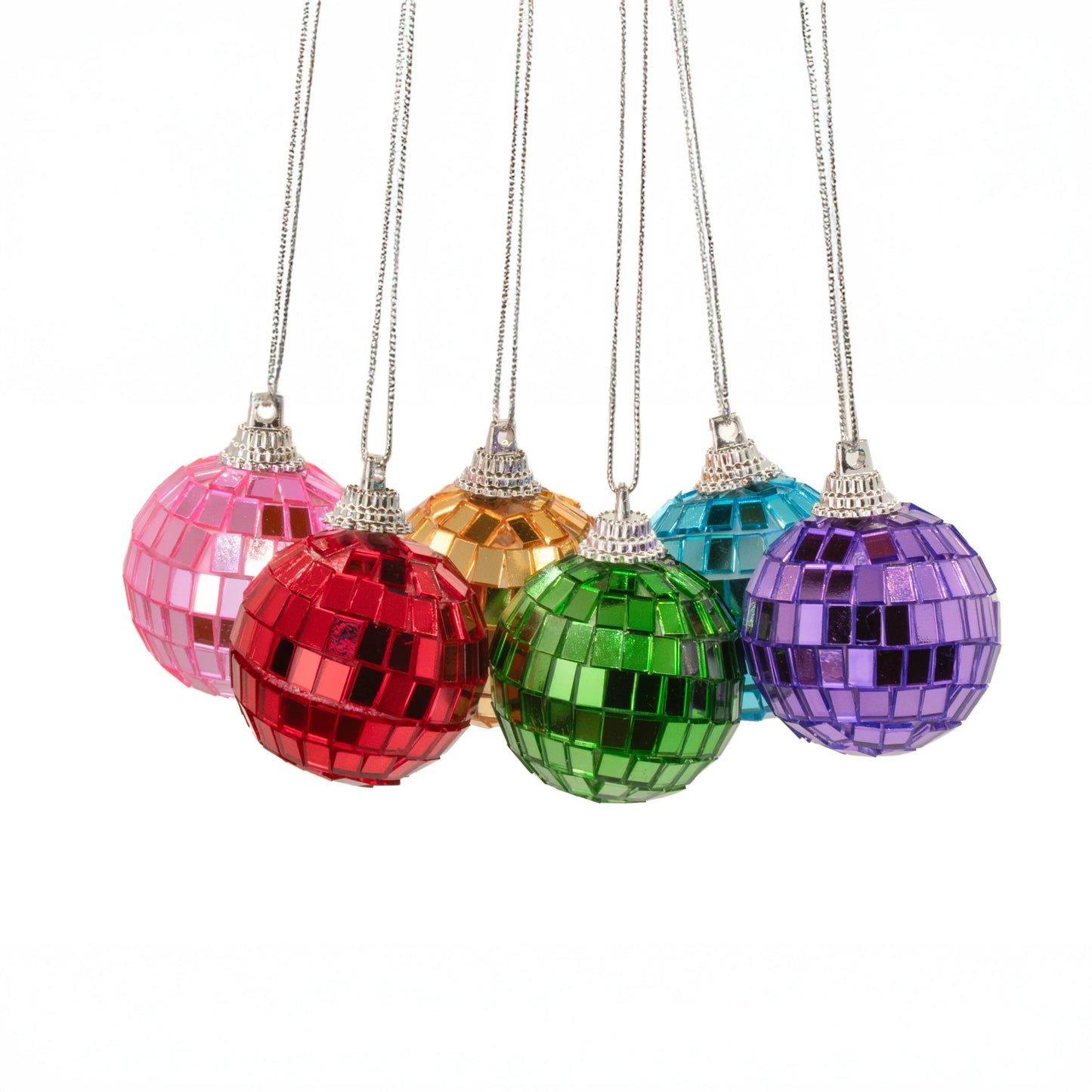 Sass & Belle Europe - Multicoloured Mirror Ball Bauble - Set of 6 Sass & Belle Europe