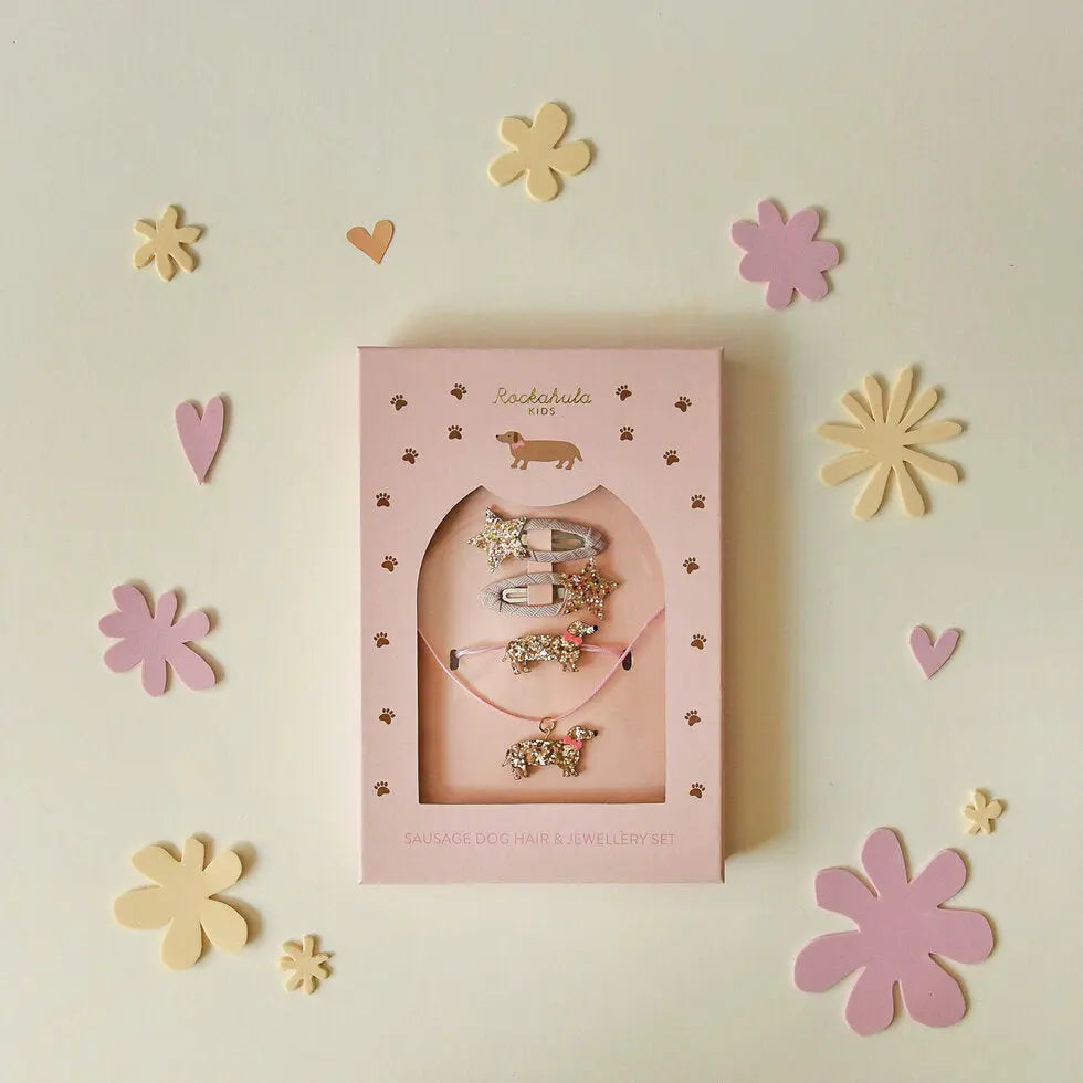 Sausage Dog Hair & Jewellery Set Rockahula