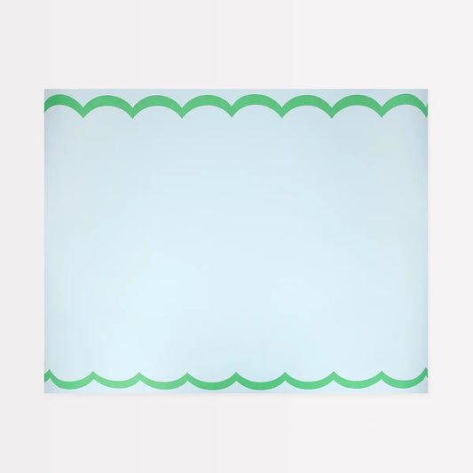 Scalloped Edge Blue Green Table Runner Meri Meri