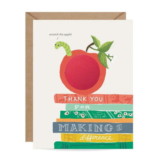 Scratch-Off Bookworm - Teacher / Thank You Card Inklings