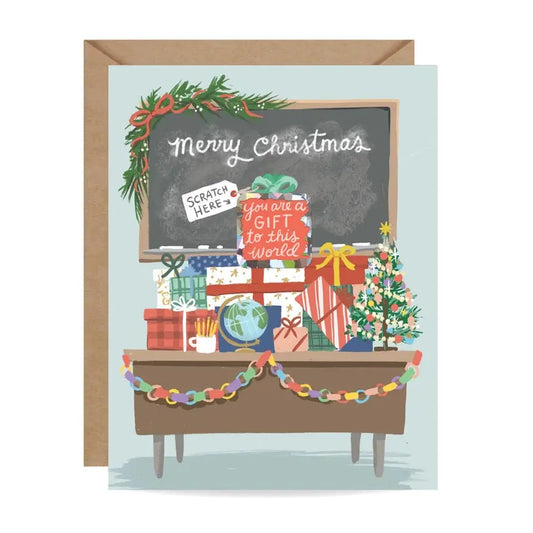Scratch-Off Teacher Christmas Card - Holiday Card Inklings