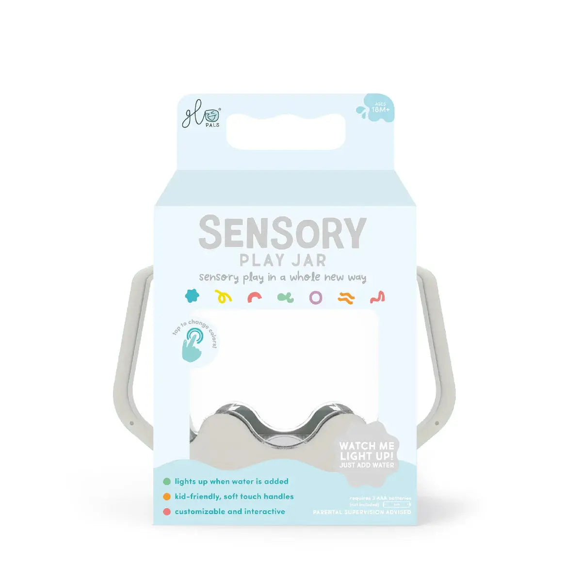 Sensory Play Jar - Cloud Grey Glo Pals