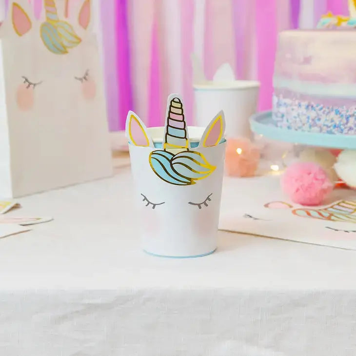 Shaped Unicorn Cups - 8 Pack Talking Tables