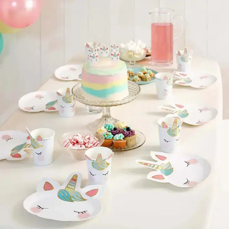 Shaped Unicorn Cups - 8 Pack Talking Tables
