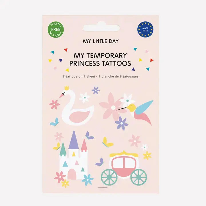Sheet of 8 Princess Tattoos My Little Day