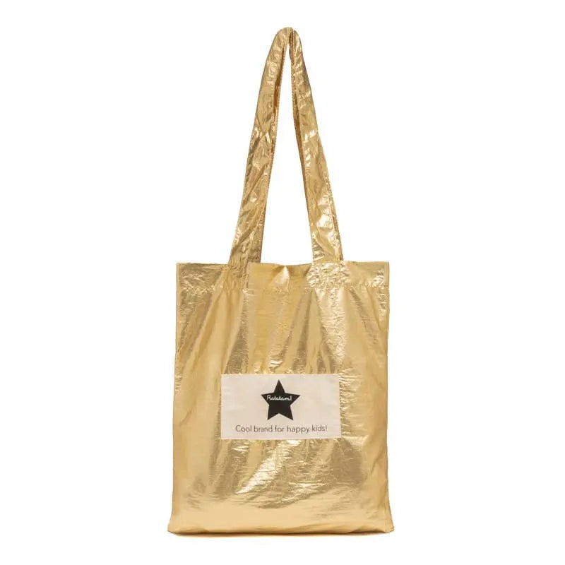 Shiny Metallic Tote Bag - Gold Ratatam