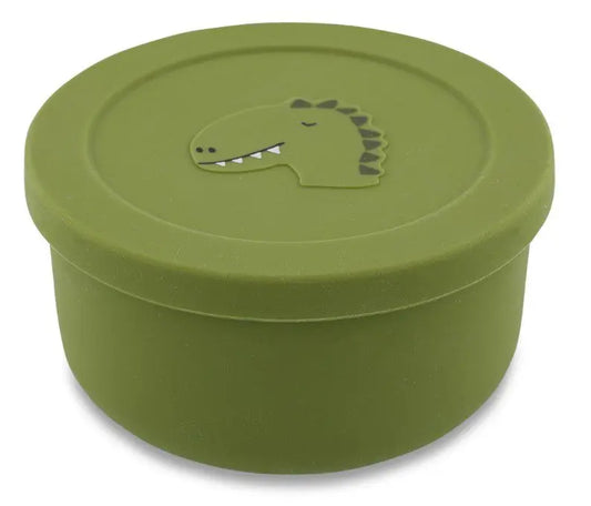 Silicone snack pot with lid - Mr. Dino Trixie