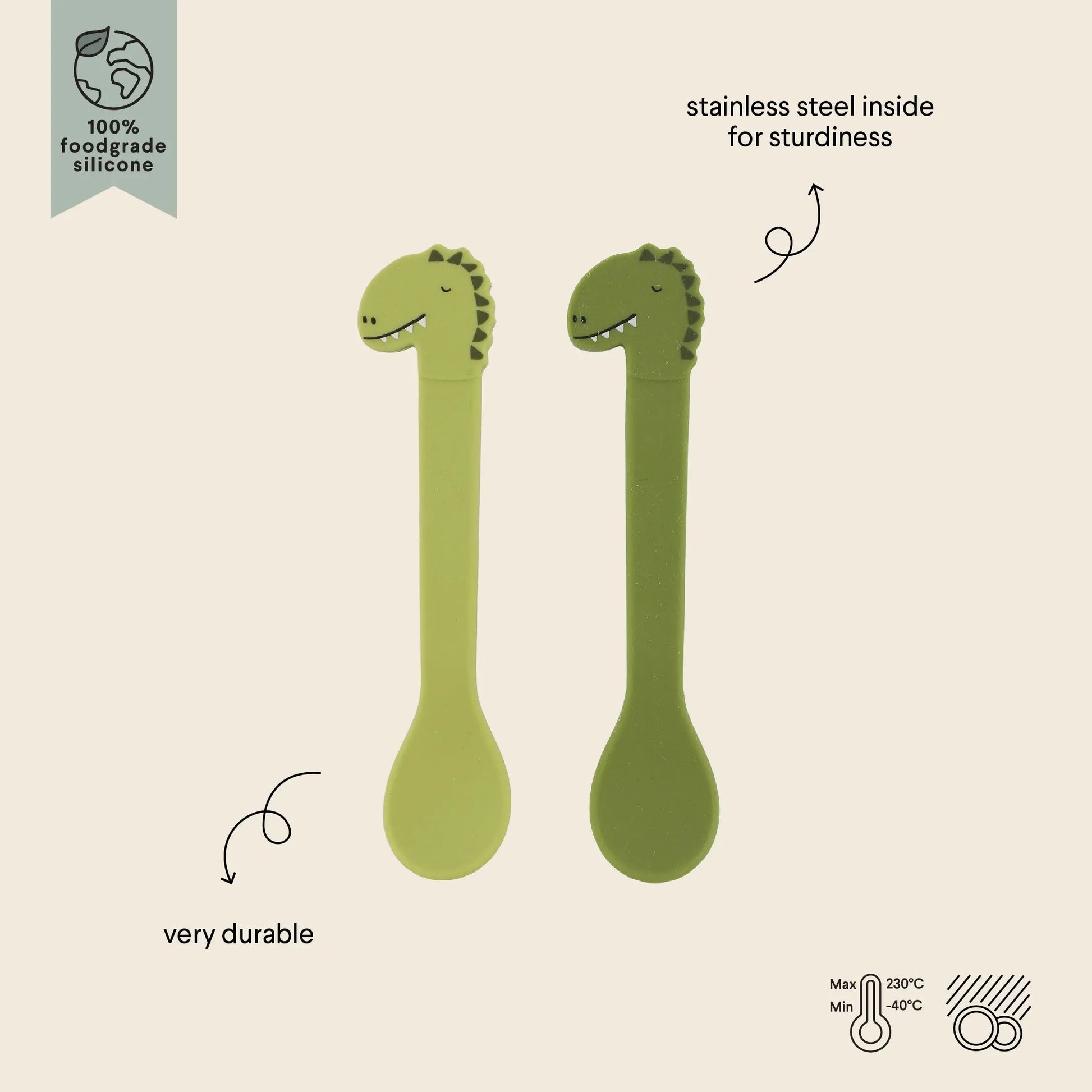 Silicone spoon 2-pack - Mr. Dino Trixie
