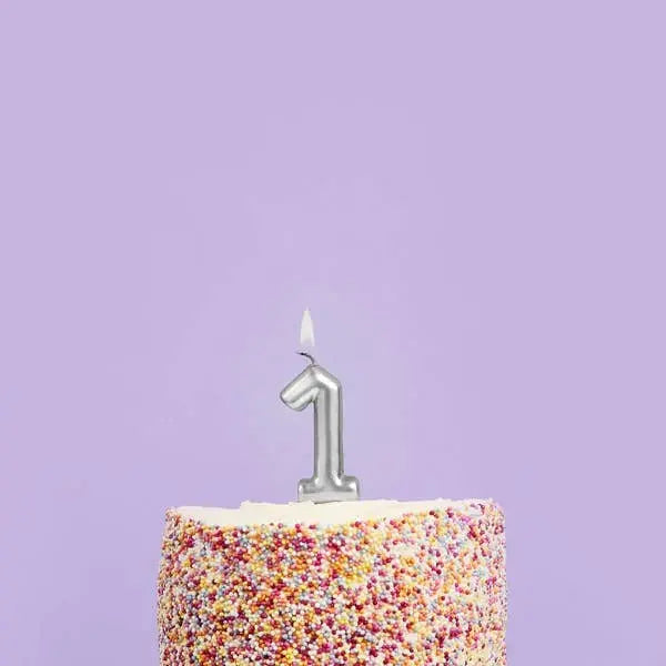 Silver Number  '1' Candle Hootyballoo by Club Green