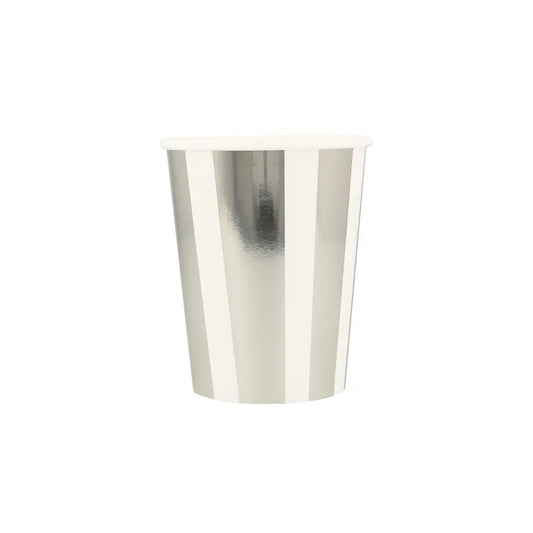 Silver stripe cups Meri Meri