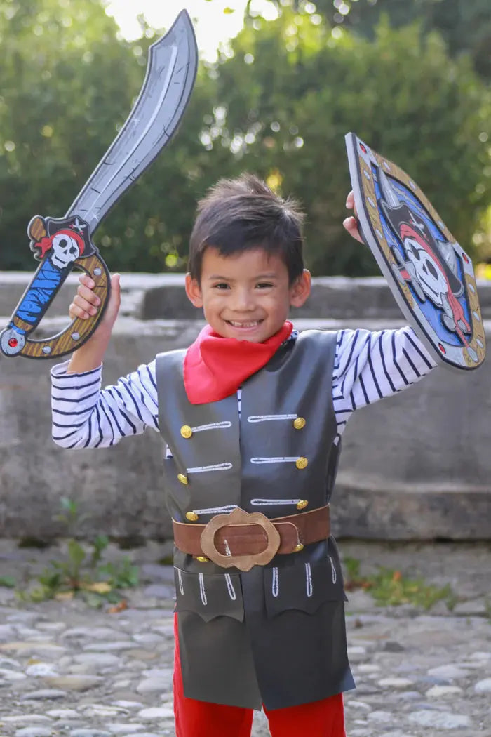 Skully Pirate Vest, Belt & Scarf Great Pretenders