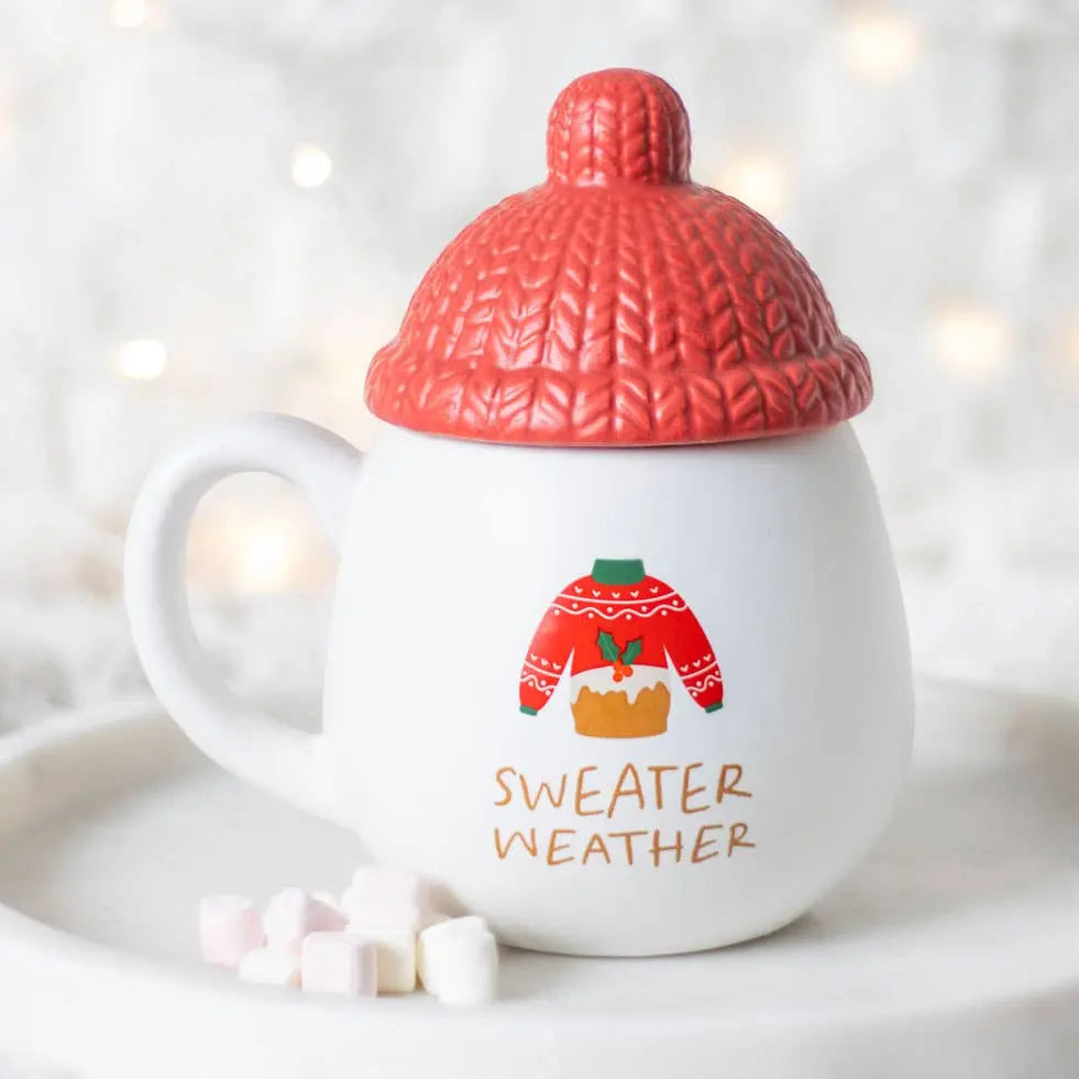 Something Different Wholesale - Sweater Weather Lidded Christmas Mug Something Different Wholesale