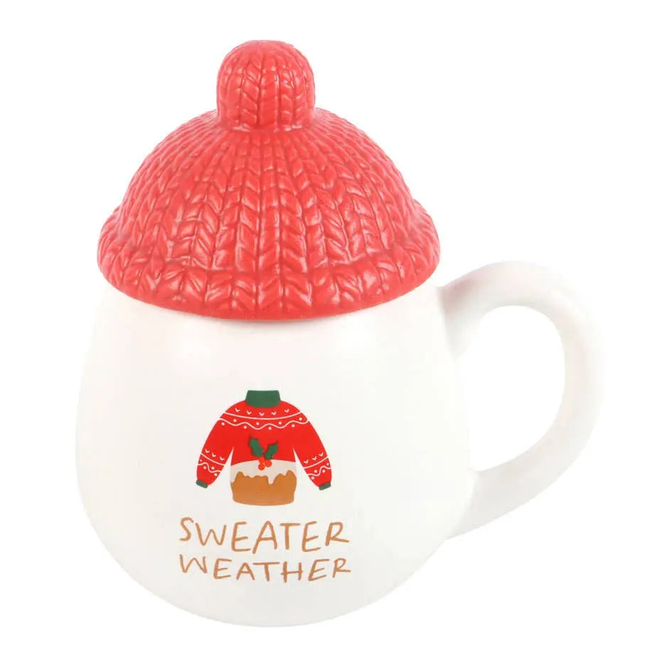 Something Different Wholesale - Sweater Weather Lidded Christmas Mug Something Different Wholesale