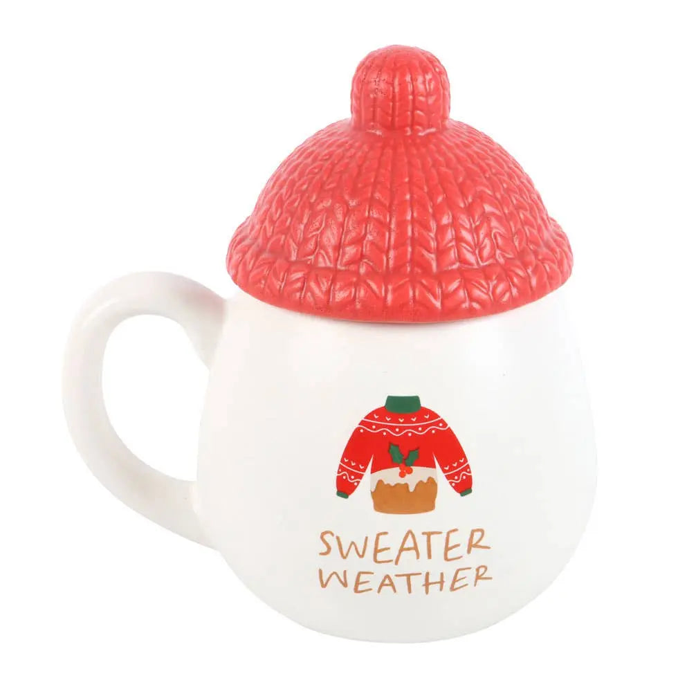 Something Different Wholesale - Sweater Weather Lidded Christmas Mug Something Different Wholesale