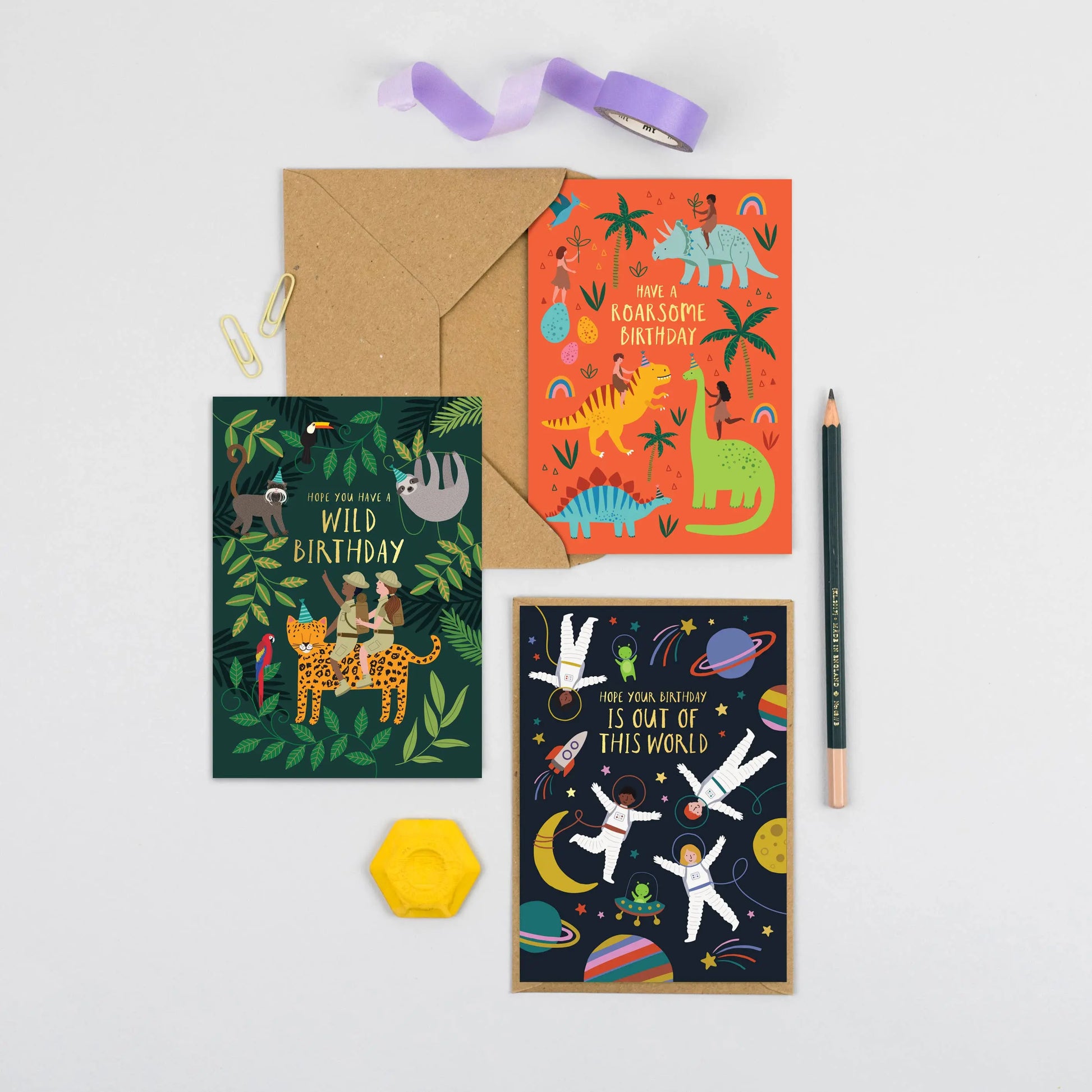 Space Birthday Card | Kids Card | Childrens Card Mifkins