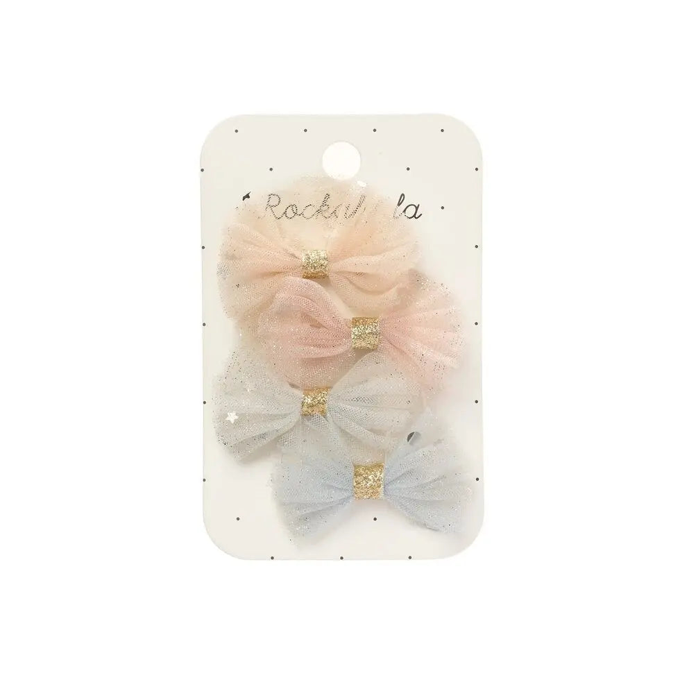 Sparkle Tulle Mini Bow Clips Rockahula