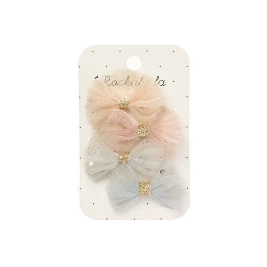 Sparkle Tulle Mini Bow Clips Rockahula
