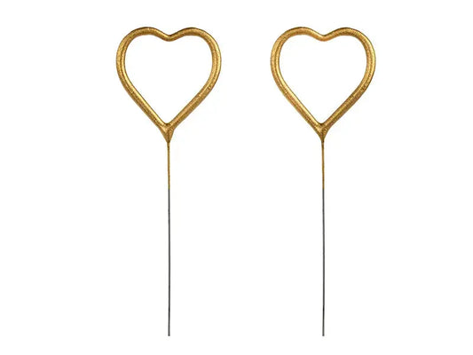 Sparklers Heart, gold, 16.5cm Partydeco