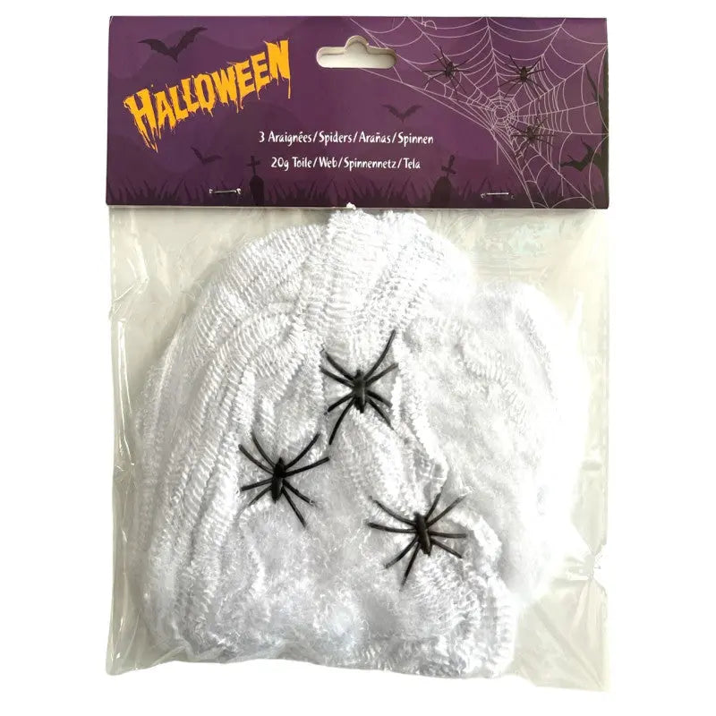 Spider web  Halloween 20gr. 3 Spiders Cotillons D Alsace