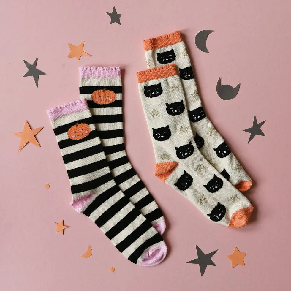 Spooky Halloween 2 Pack Socks 6-8 Years Rockahula