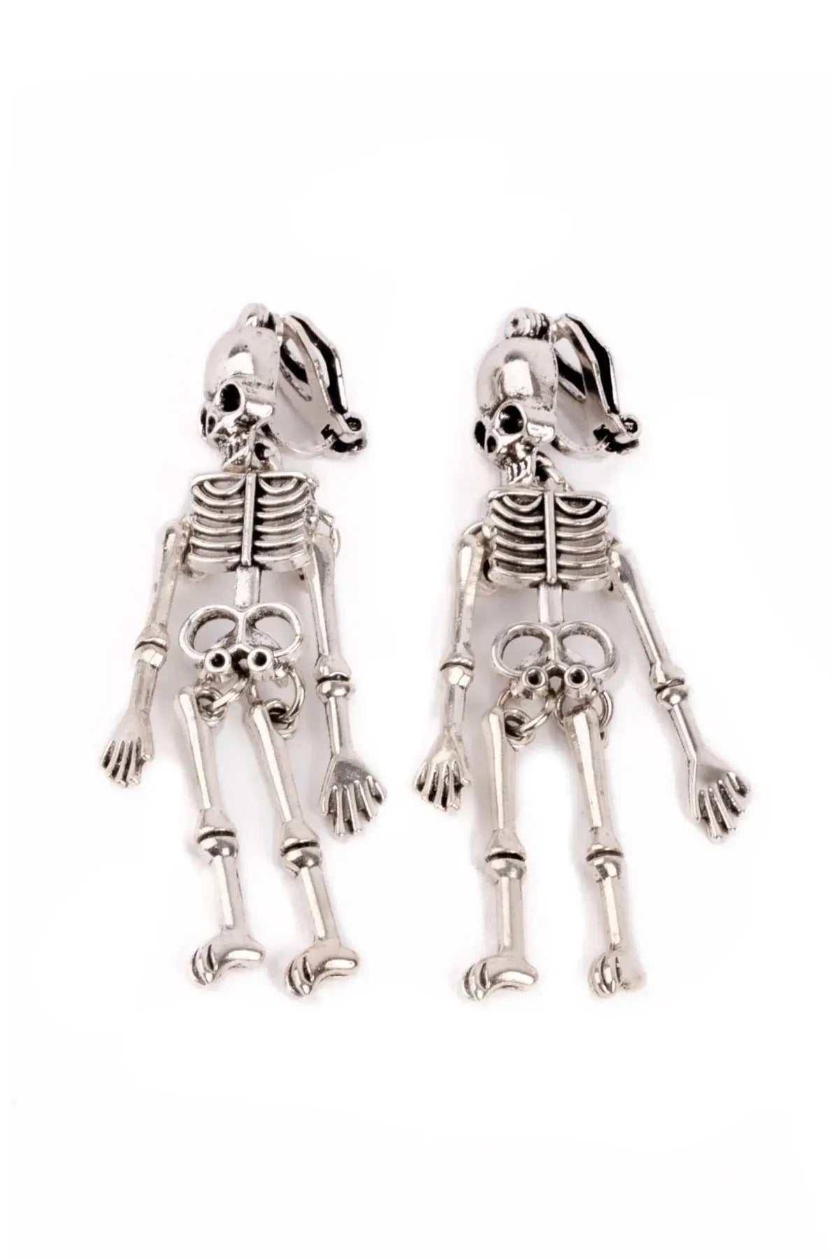 Spooky Scary Skeleton Clip On Earrings Great Pretenders