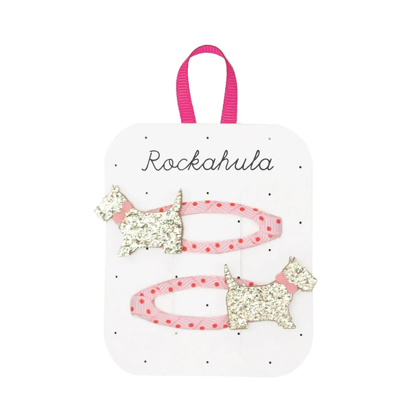 Spottie Scottie dog clips glitter Rockahula