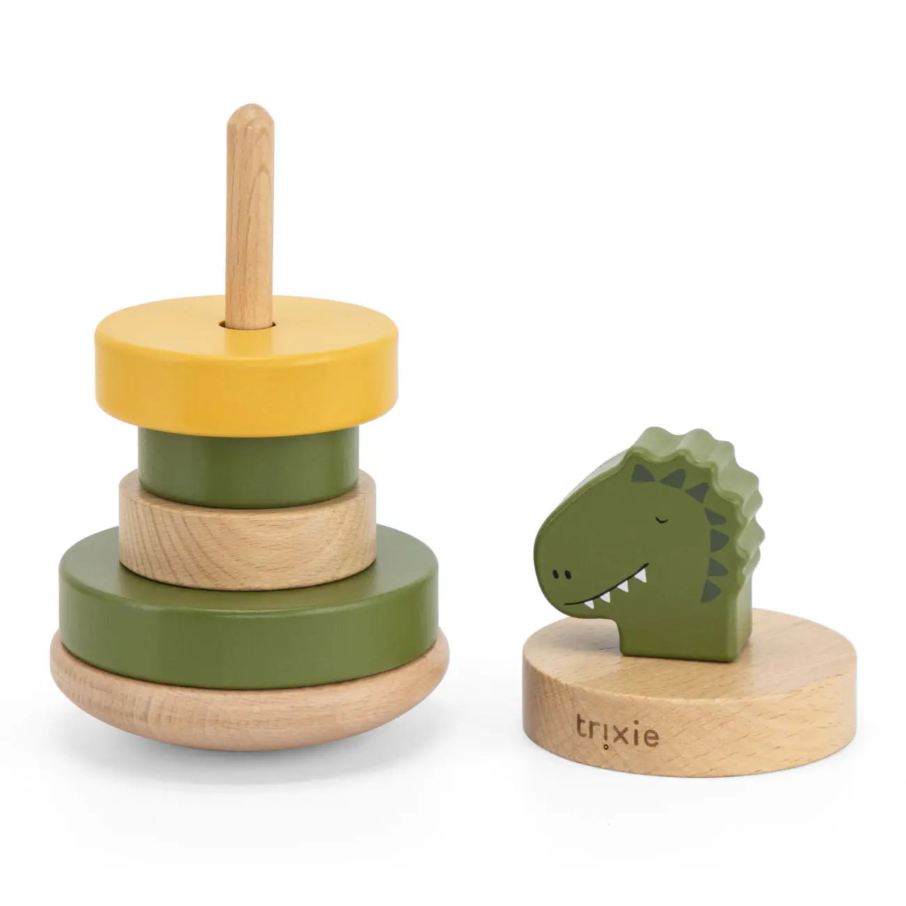 Stacking tower 'Dino' wood green from 1 year Trixie