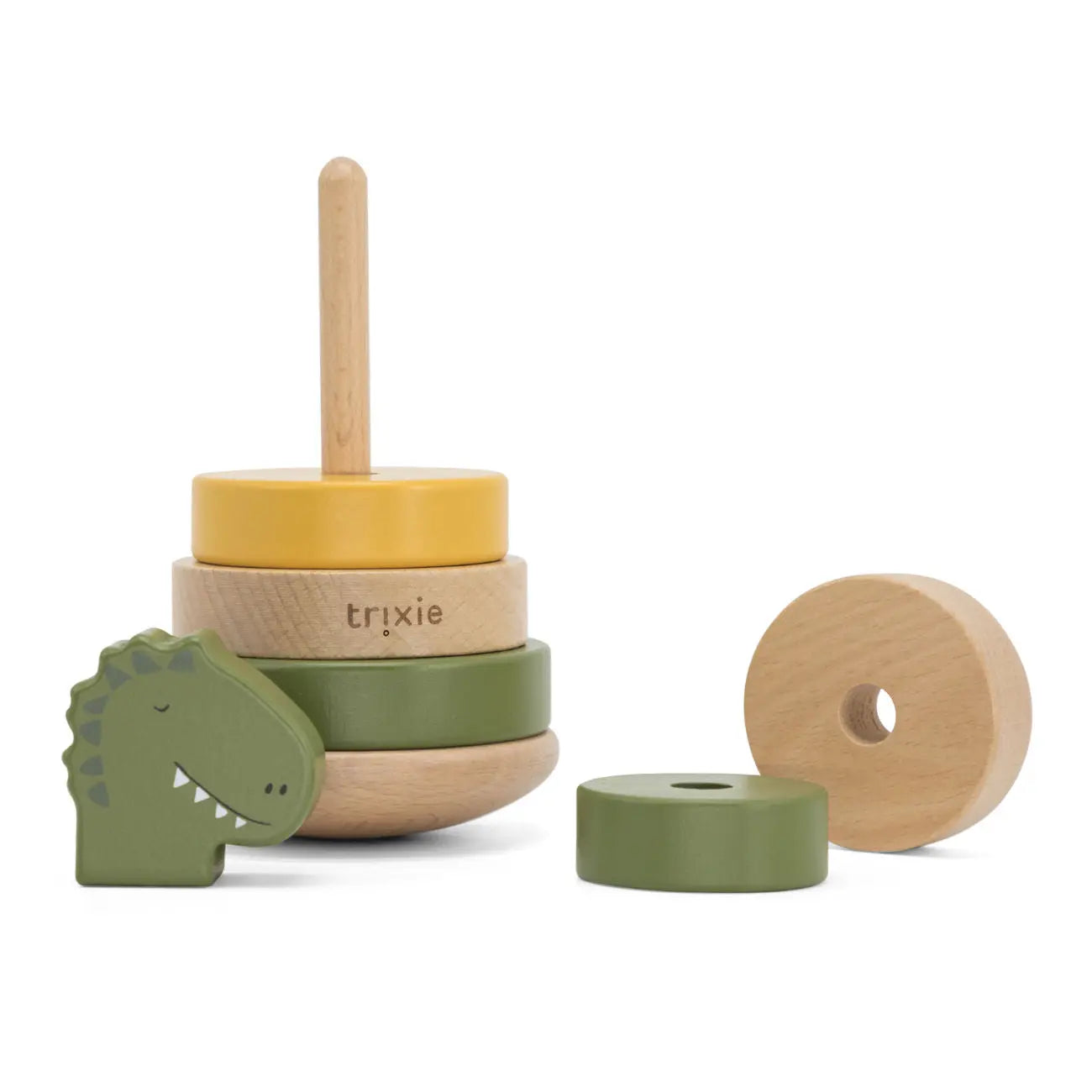 Stacking tower 'Dino' wood green from 1 year Trixie