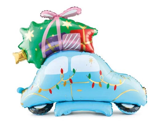 Standing foil balloon Christmas Cars, 102x100 cm, mix Partydeco