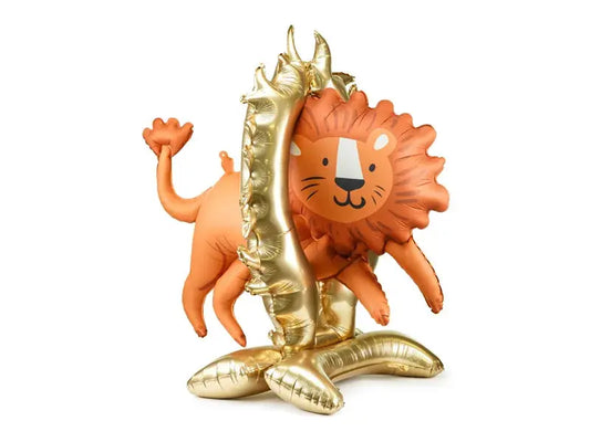 Standing foil balloon Lion, 97x97 cm, mix Partydeco