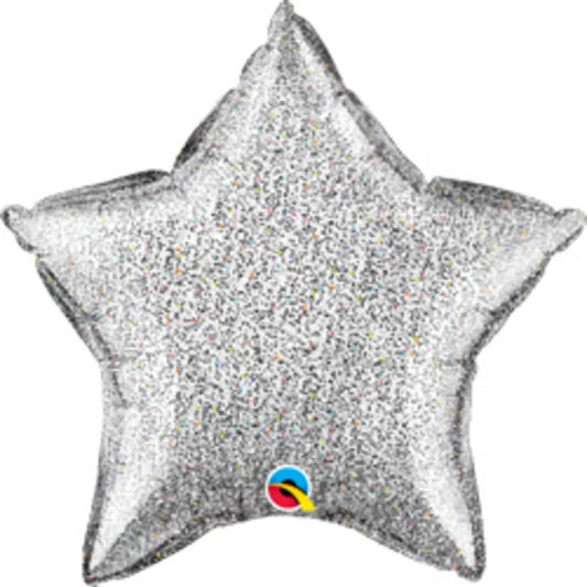 Star Foil Balloon Silver Glittergraphic Folat