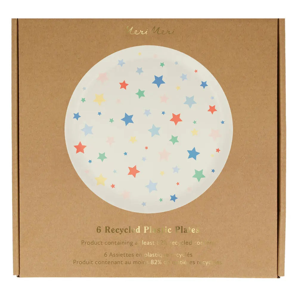 Star Pattern Recycled Plastic Large Plates (X 6) Meri Meri