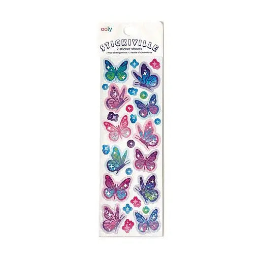 Stickiville Stickers – Skinny – Glittery Butterflies OOLY