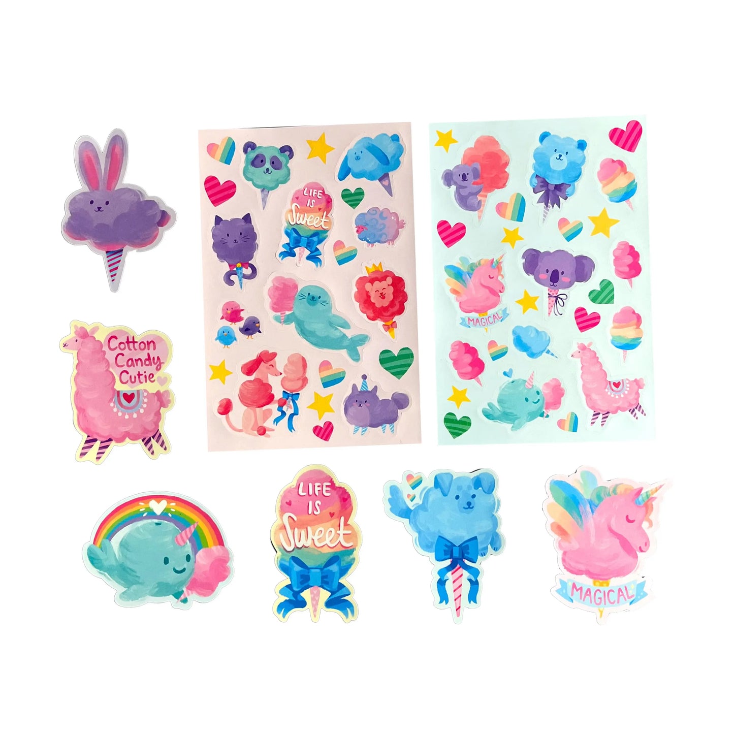 Stickiville Stickers: Fluffy Cotton Candy – Scented (2 Sheets & 6 Die-Cut OOLY