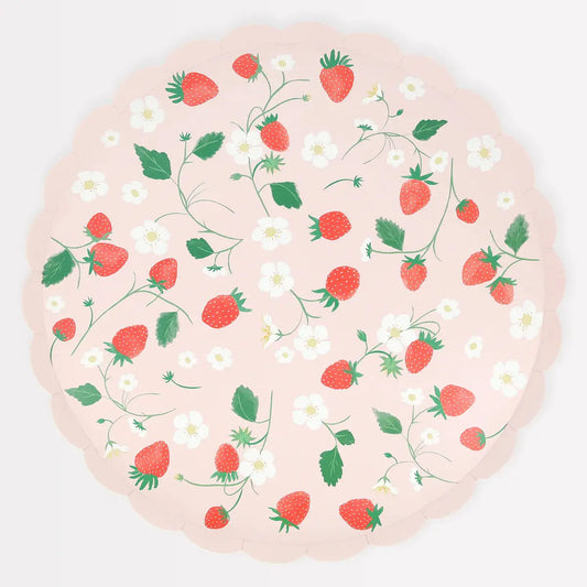 Strawberry Pattern Dinner Plates (x 8) Meri Meri