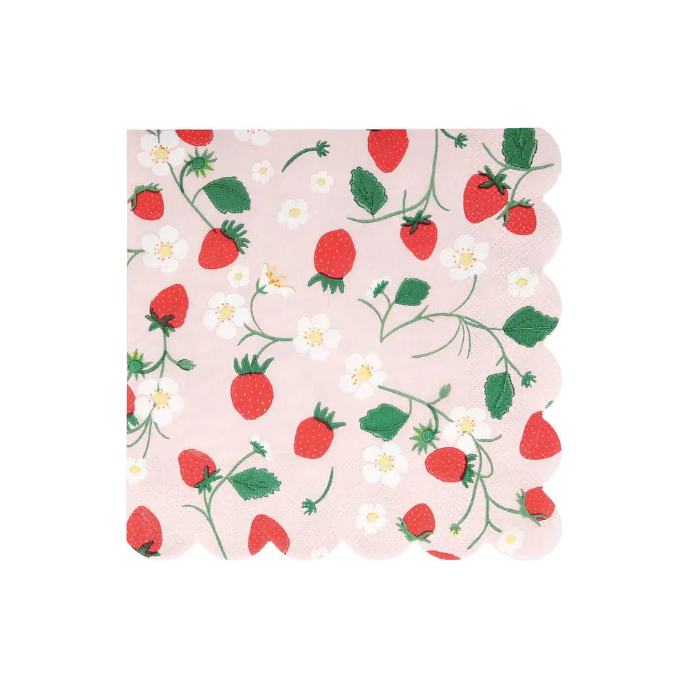 Strawberry pattern napkins L Meri Meri