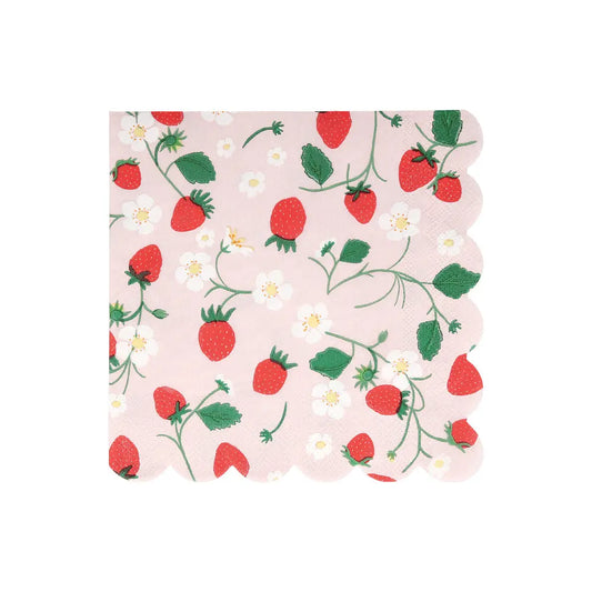 Strawberry pattern napkins L Meri Meri