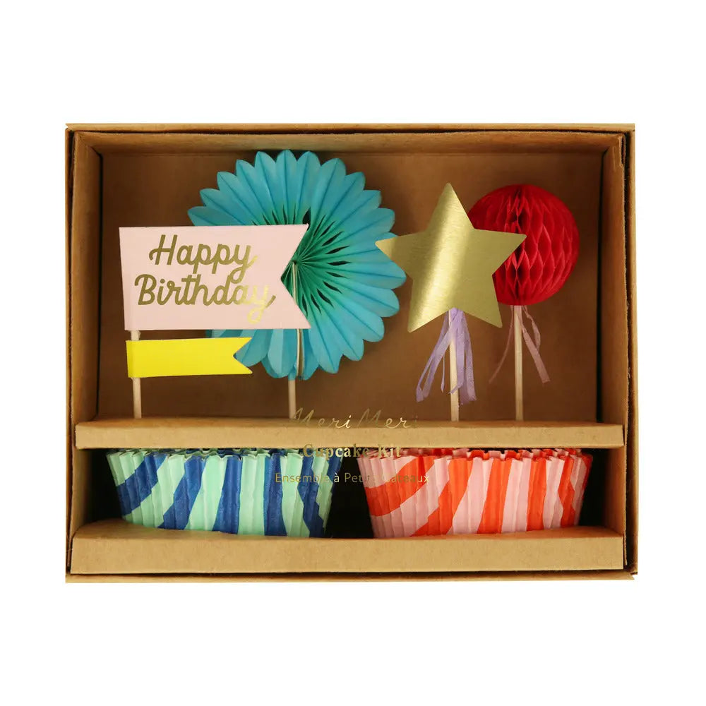 Stripe Party Cupcake Kit (x 24 toppers) Meri Meri