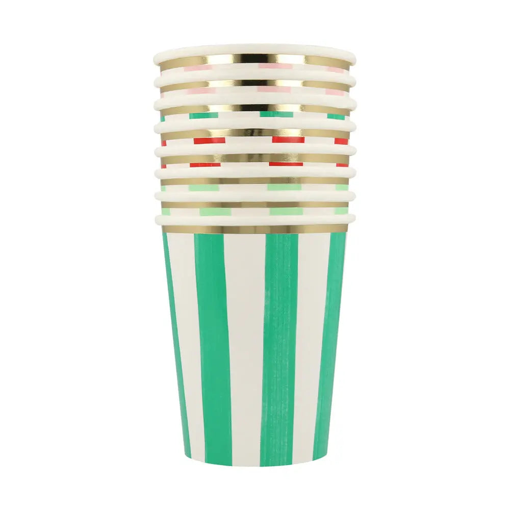 Striped cups 8 pack Meri Meri