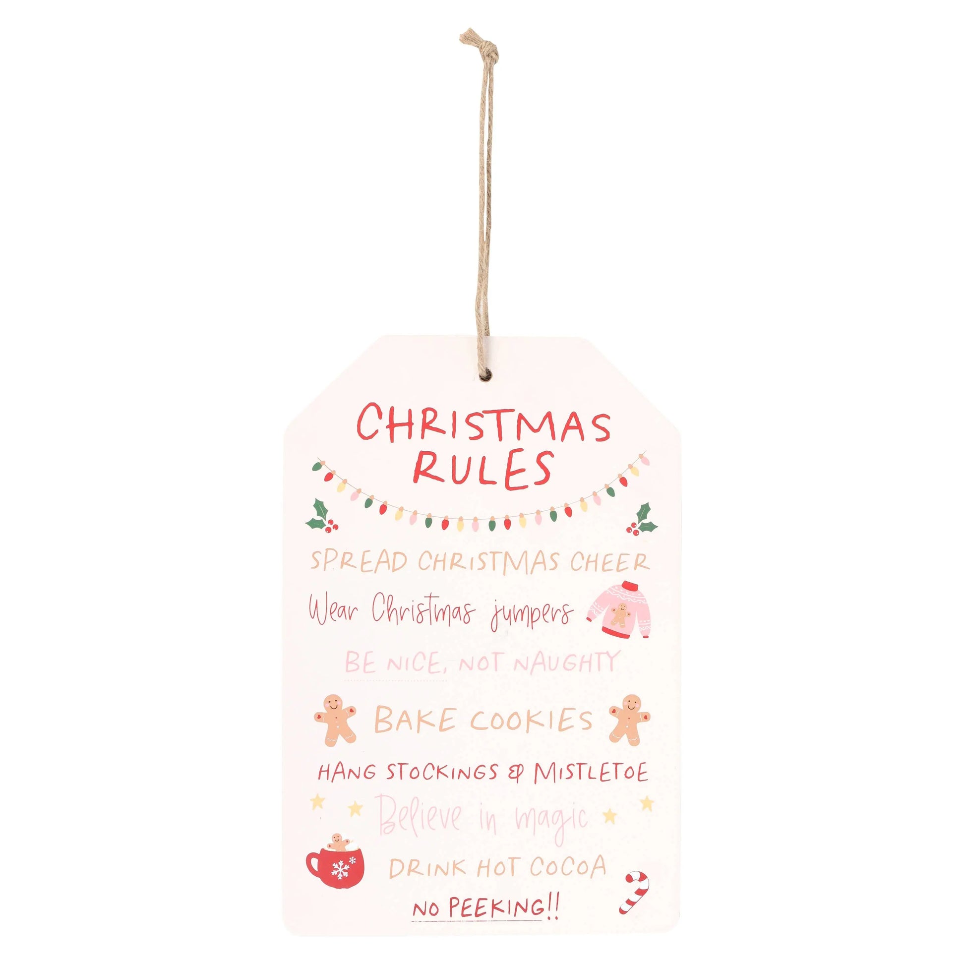 Sugarplum Fun Christmas Rules Hanging Sign Something Different Wholesale